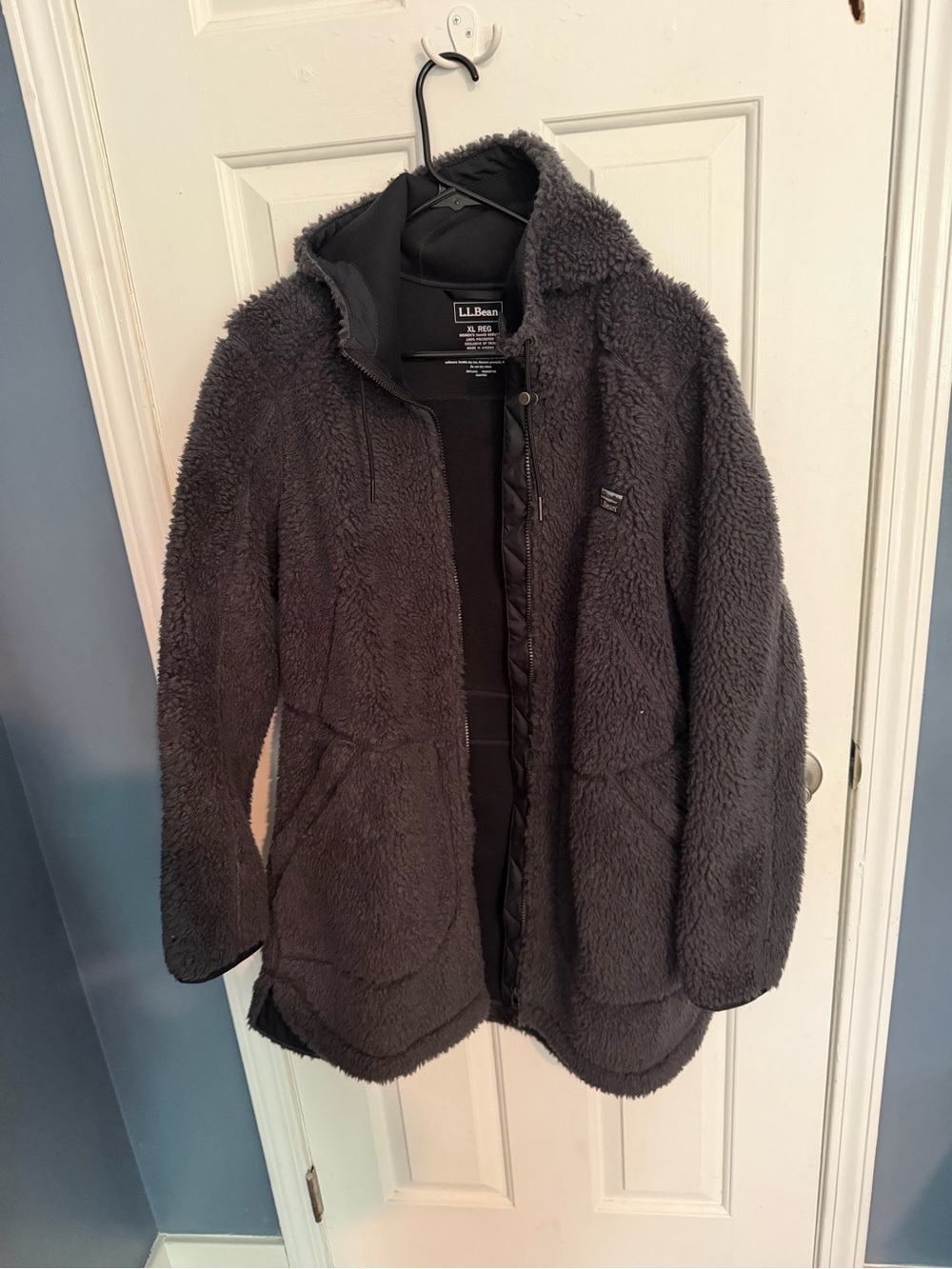 L.L. Bean Dark Charcoal Plush Zip Jacket
